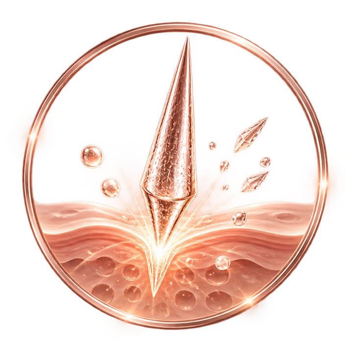 Rose-gold spicule ingredient emblem