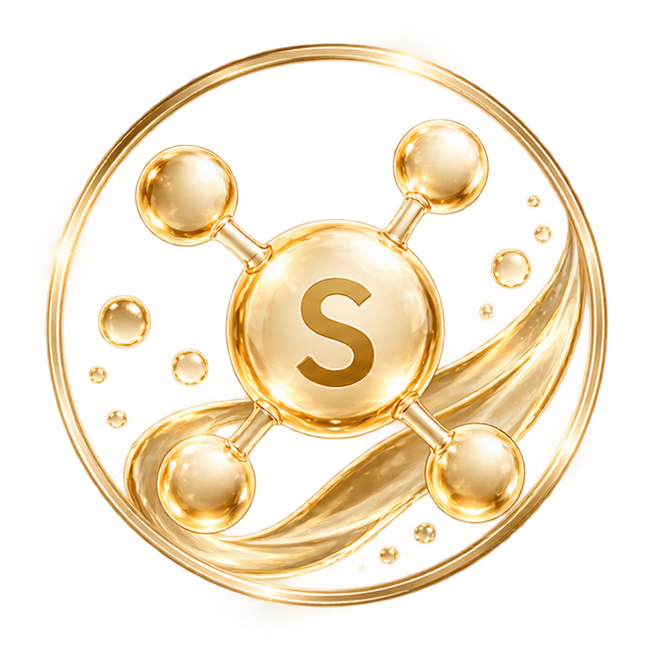 Golden sulfur S8 ingredient emblem
